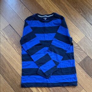 Old Navy Boys XL (2) Long Sleeve Blue and Gray Striped Tees